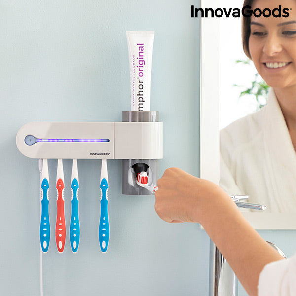 Sterilizzatore UV per Spazzolini da Denti con Supporto e Dispenser di Dentifricio Smiluv InnovaGoods
