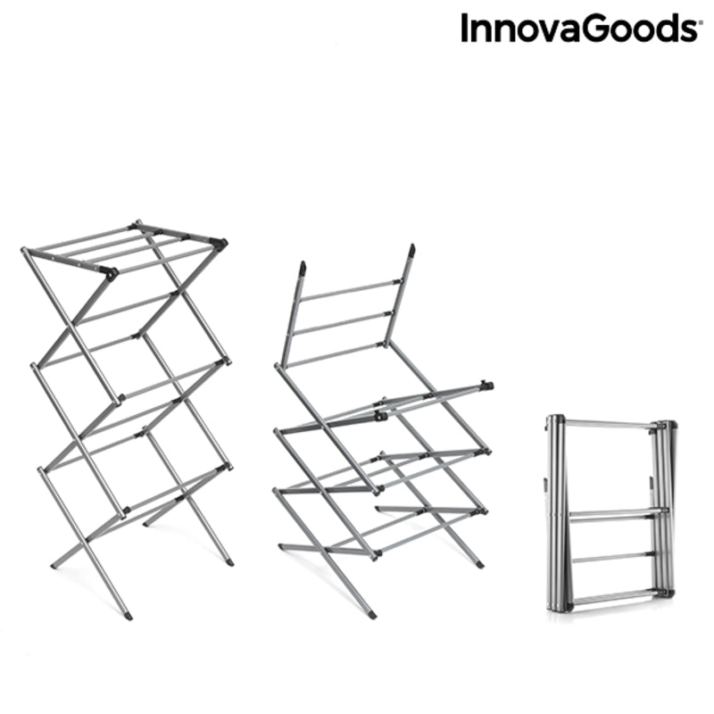 Stendibiancheria in Metallo Pieghevole ed Estensibile a 3 Altezze Cloxy InnovaGoods (11 sbarre)