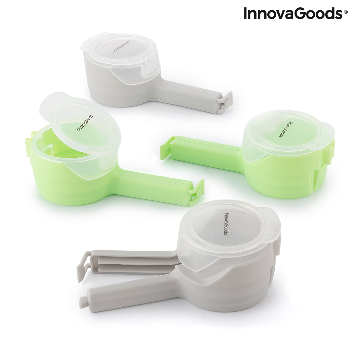 Clip di Chiusura con Dispenser per Sacchetti Distwis InnovaGoods 4 Unità
