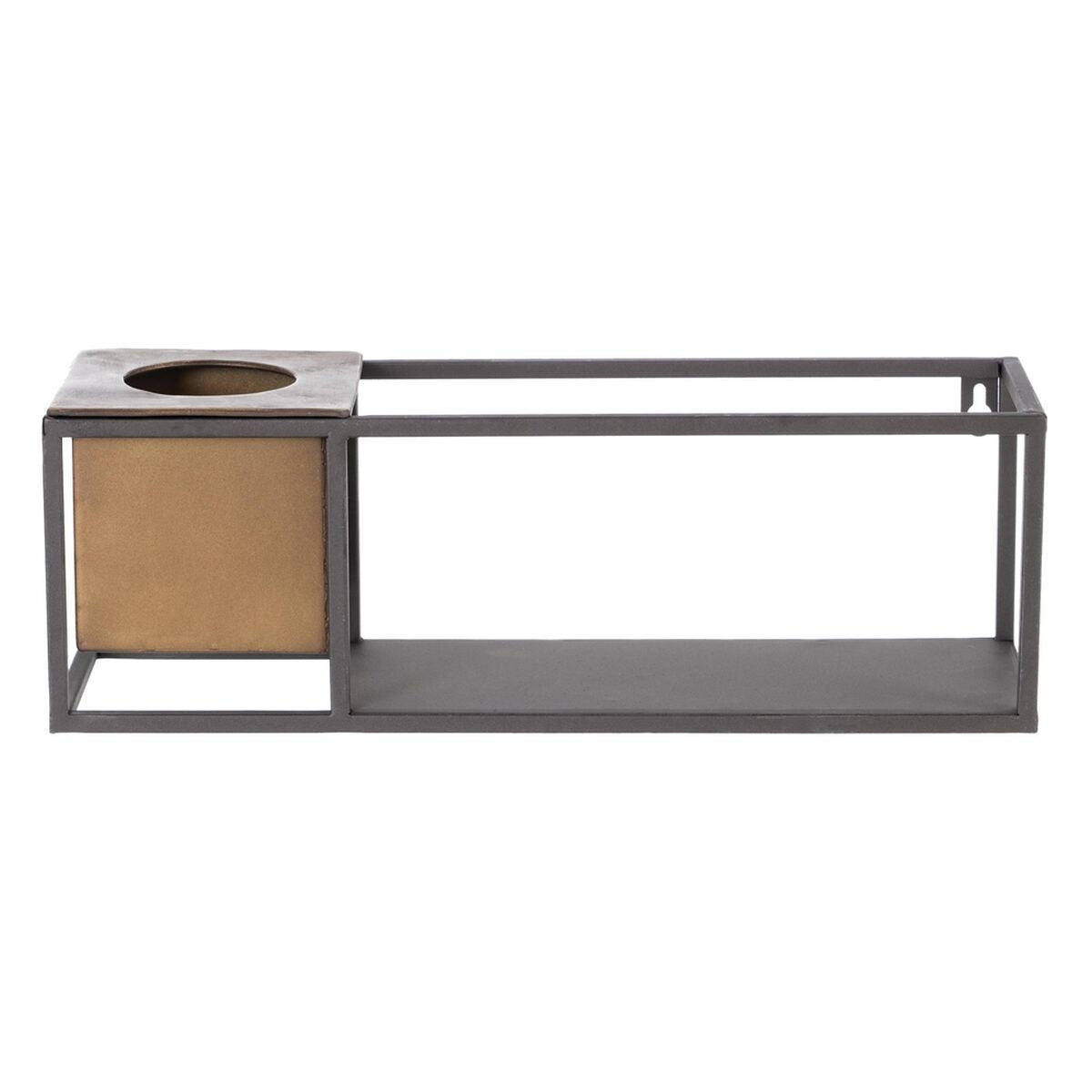 Scaffale 40 x 12 x 13,5 cm Nero Dorato Metallo
