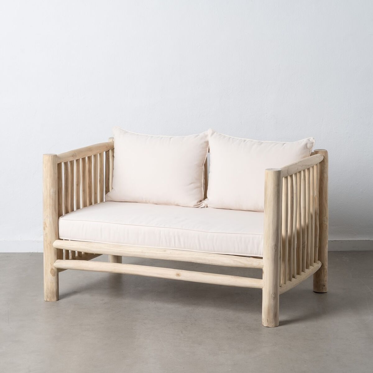Divano a 2 Piazze AKAR 131 x 80 x 77,5 cm Naturale teak