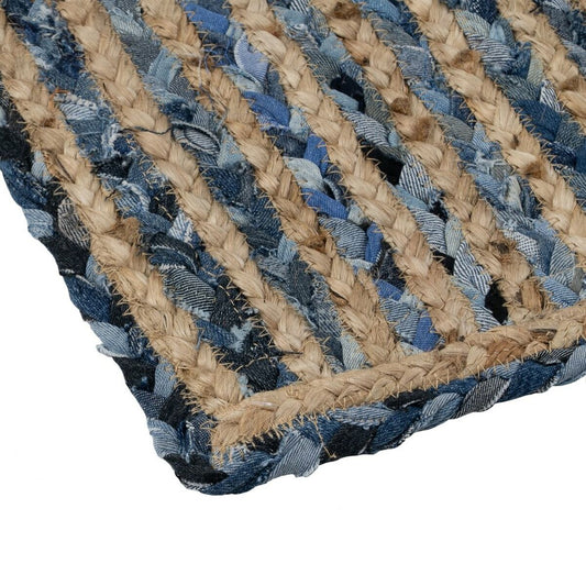 Tappeto Naturale Azzurro Cotone Juta 230 x 160 cm