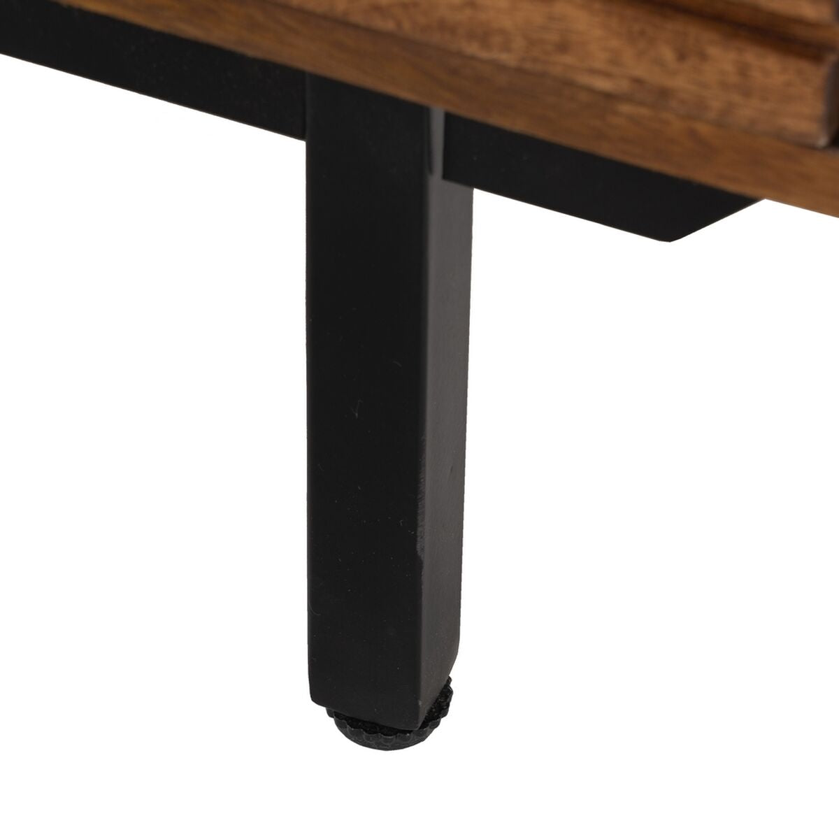 Comodino ABNER Marrone Nero Ferro Legno di mango 40 x 40 x 50 cm