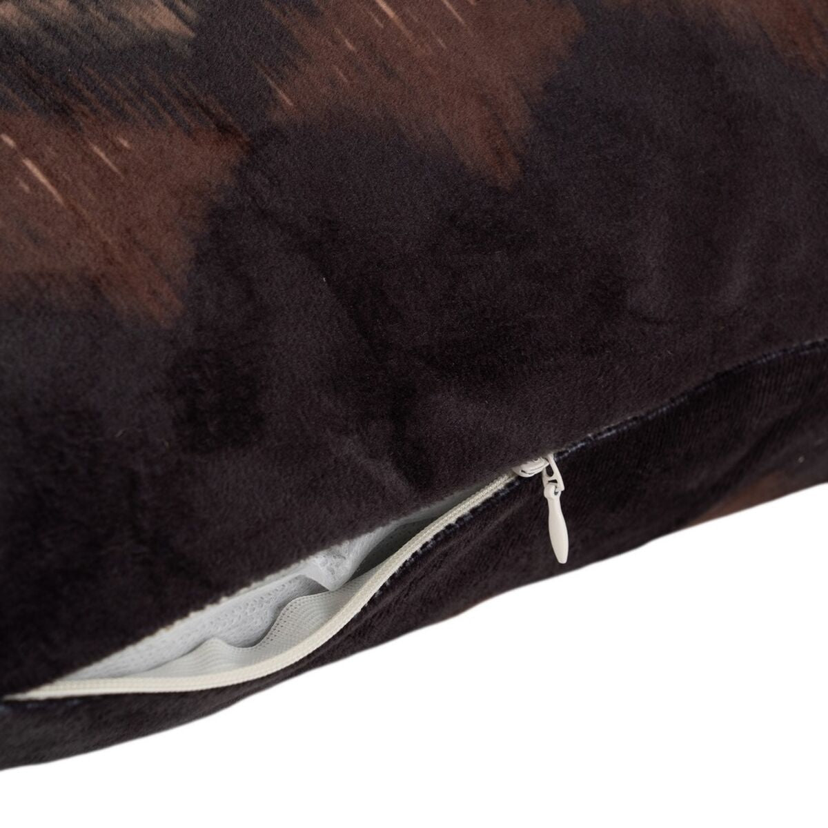 Cuscino Marrone Nero Velluto 50 x 30 cm
