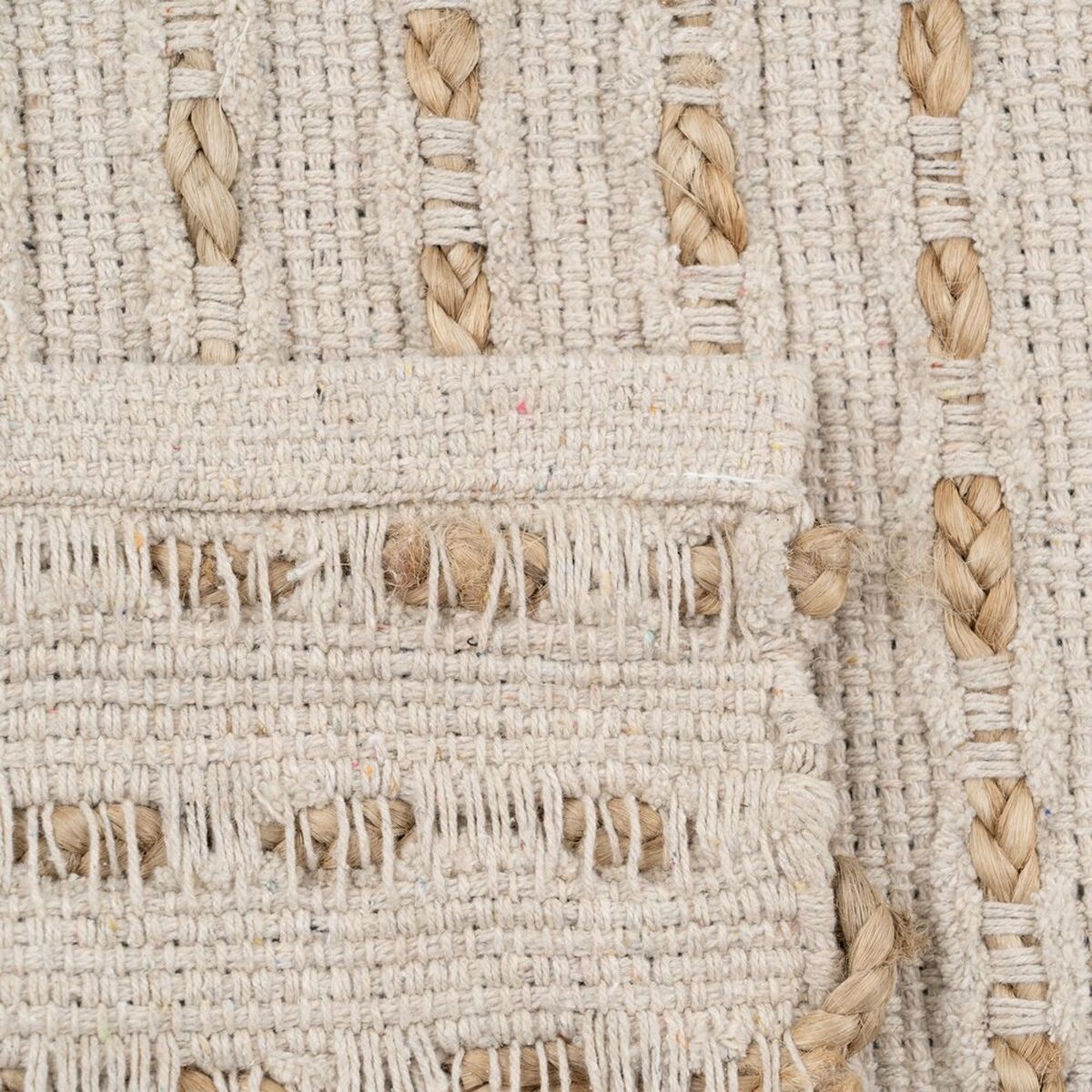 Tappeto Bianco Naturale 70 % cotone 30 % Juta 200 x 290 cm