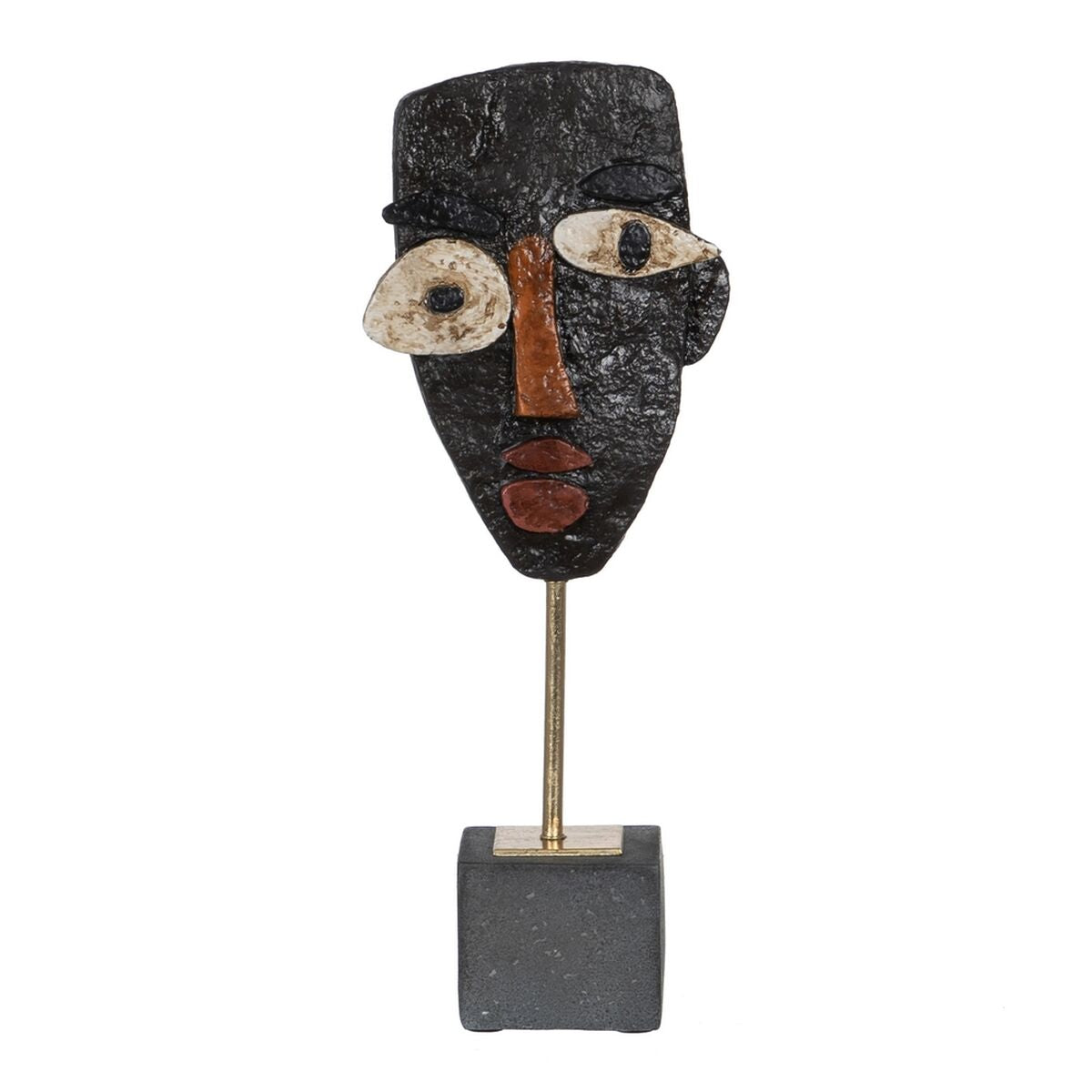 Scultura Maschera Marrone Nero 52 x 35 x 41,5 cm