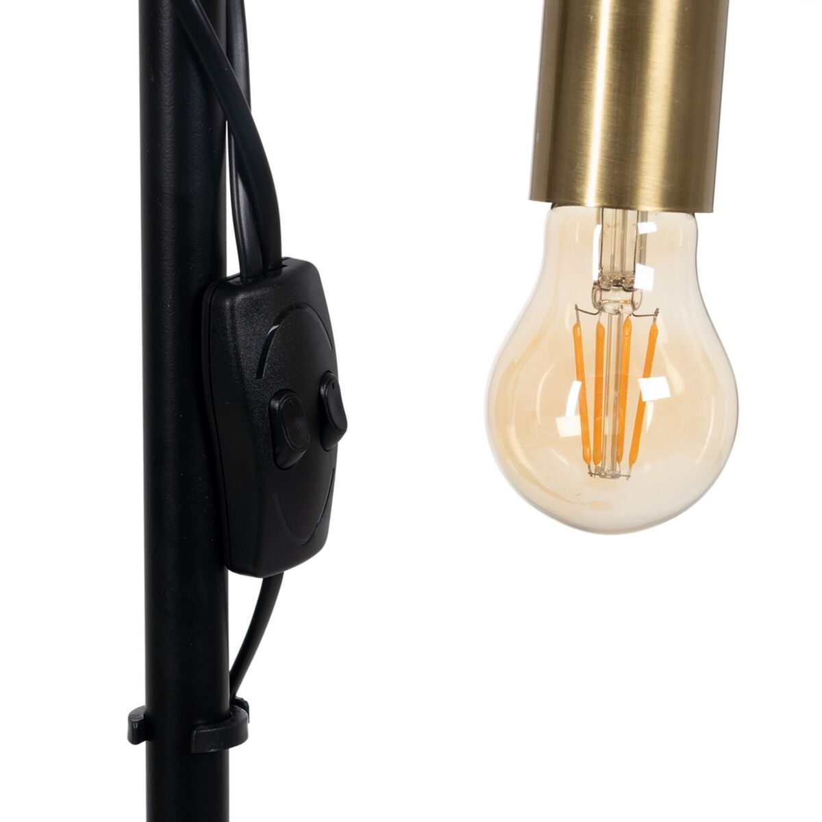 Lampada da Terra Nero Beige Legno Ferro 26 x 26 x 149 cm