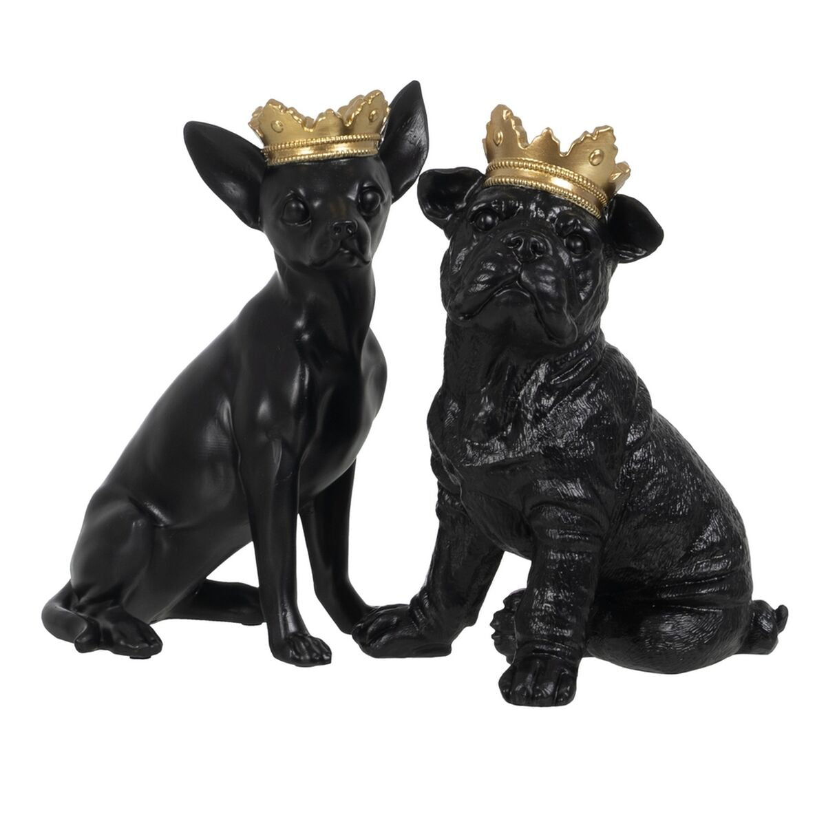 Statua Decorativa Nero Dorato Cane 15,5 x 18,4 x 25,5 cm