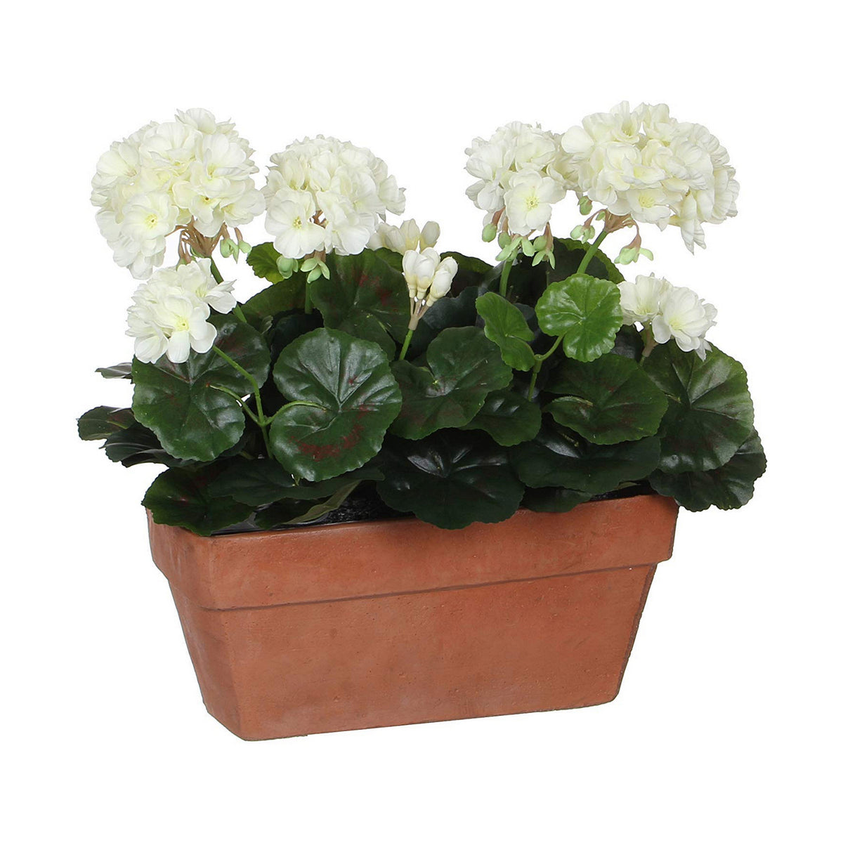 Pianta finta Mica Decorations Ceramica Bianco Giallo PVC Geranio (29 x 13 x 40 cm)