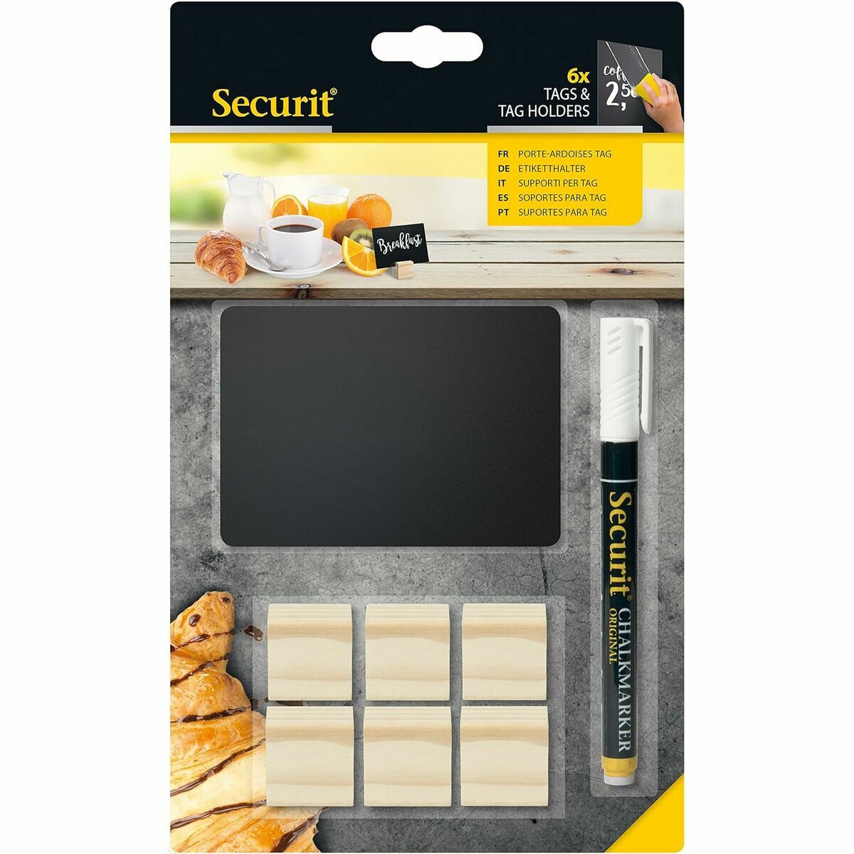 Lavagna Securit Con supporto Set 9 x 10,5 cm 6 Unità