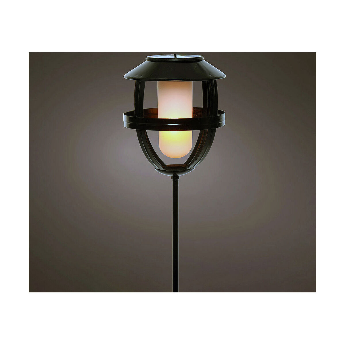 Luce solare Lumineo 898216 Effetto fiamma Torcia Nero Ferro 63 cm
