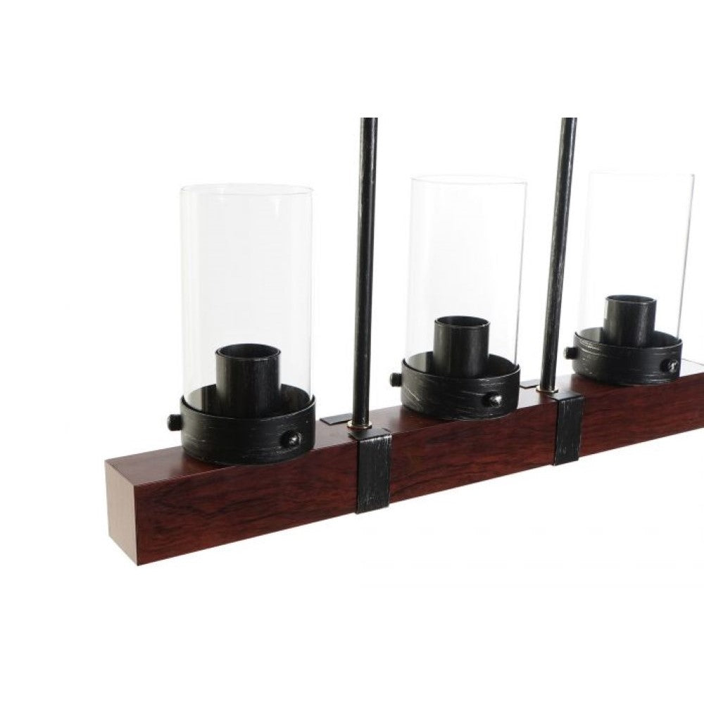 Lampadario DKD Home Decor Vetro Nero Marrone Alluminio (50 x 8 x 21 cm)