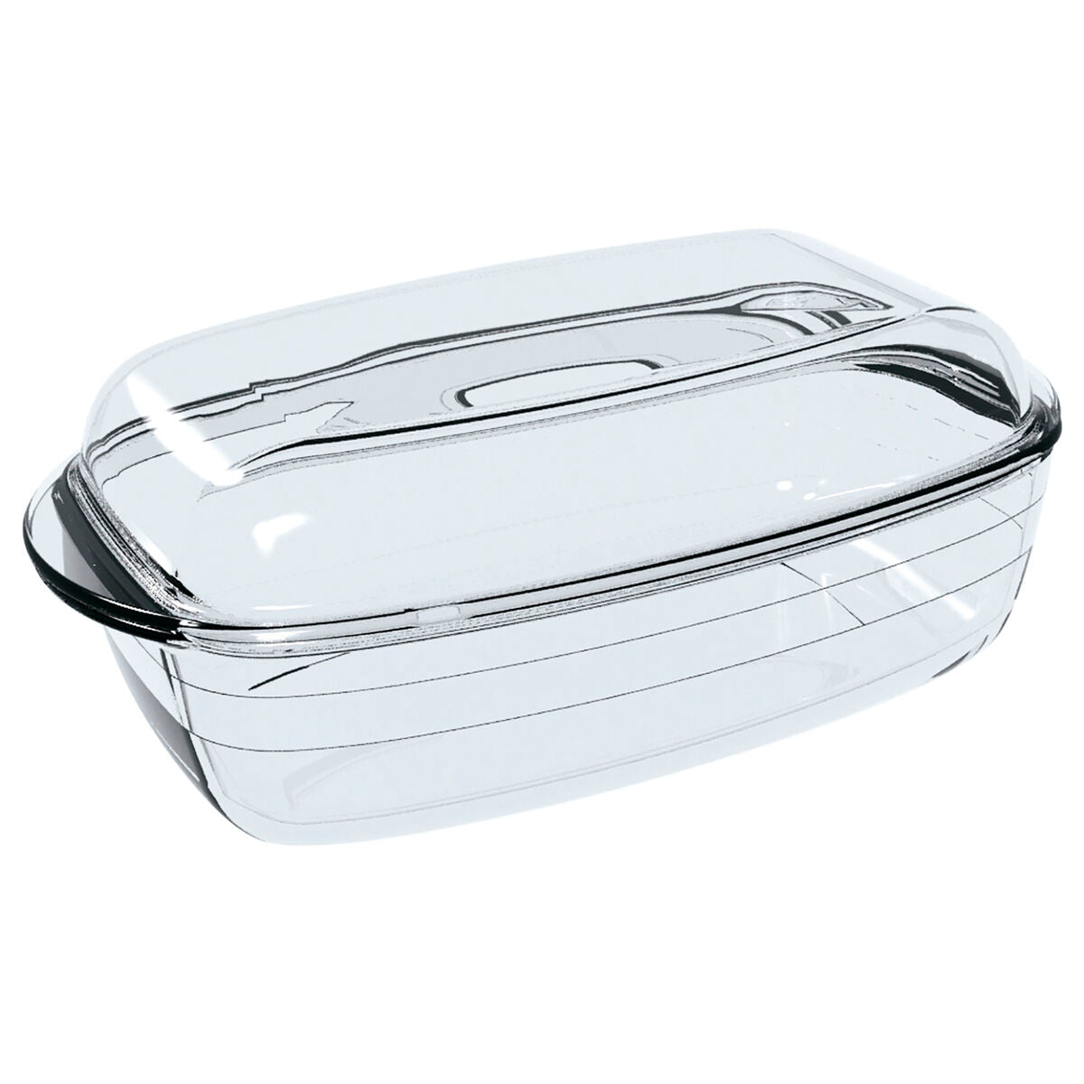 Teglia da Cucina Ô Cuisine Rettangolare Con coperchio 1,6 L 2,9 L Trasparente Vetro (3 Unità)