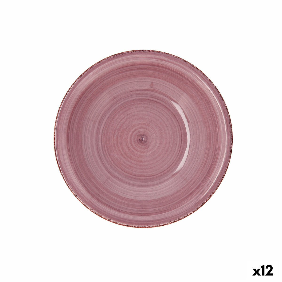 Piatto Fondo Quid Peoni Vita Ceramica Rosa (ø 21,5 cm) (12 Unità)
