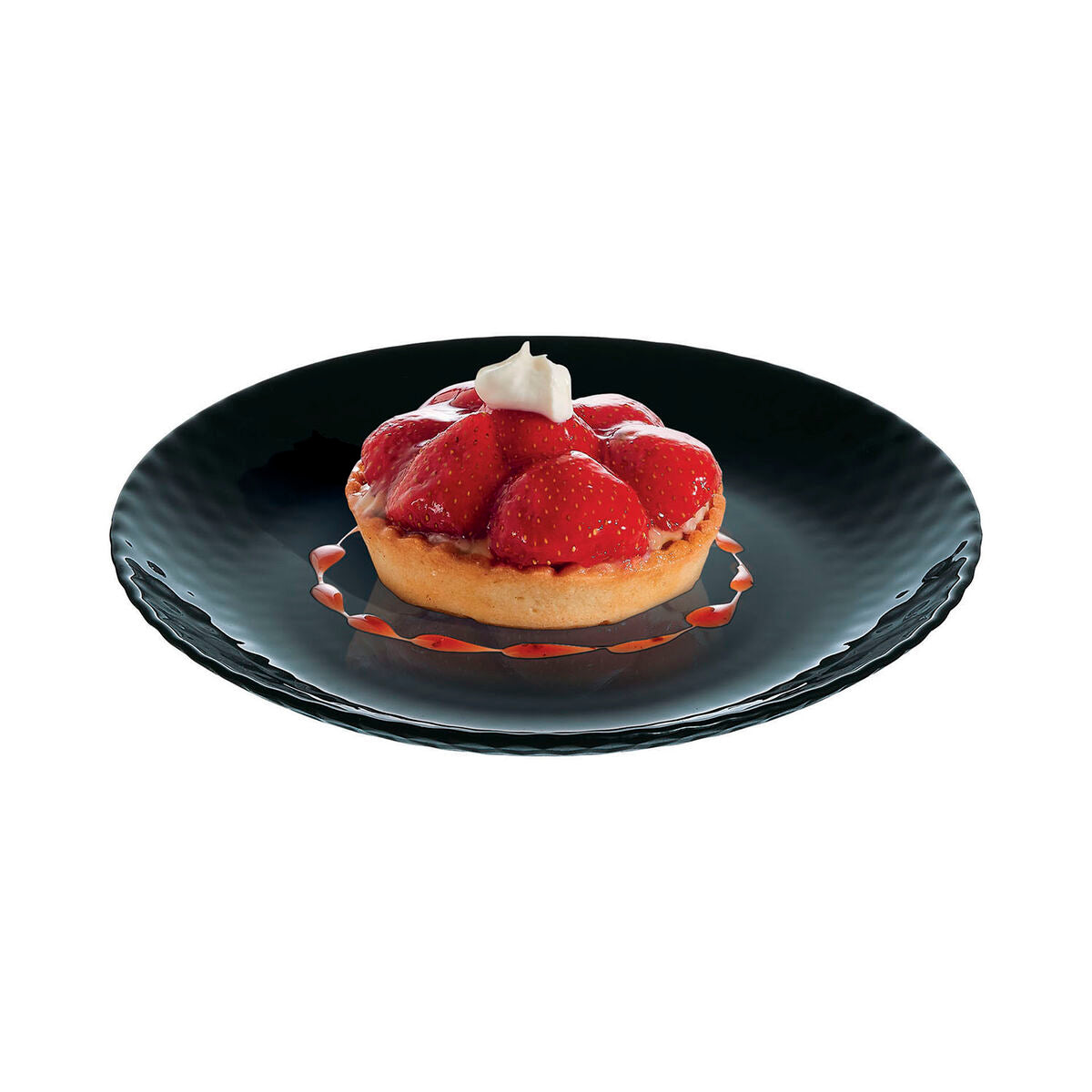 Piatto da Dolce Luminarc Pampille Nero Vetro (19 cm) (24 Unità)