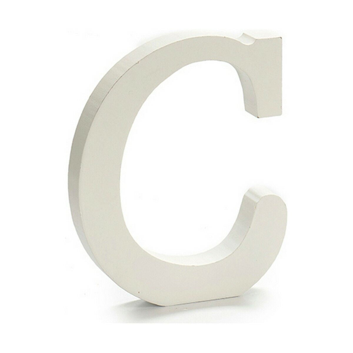 Lettera C Legno Bianco (1,8 x 21 x 17 cm) (12 Unità)