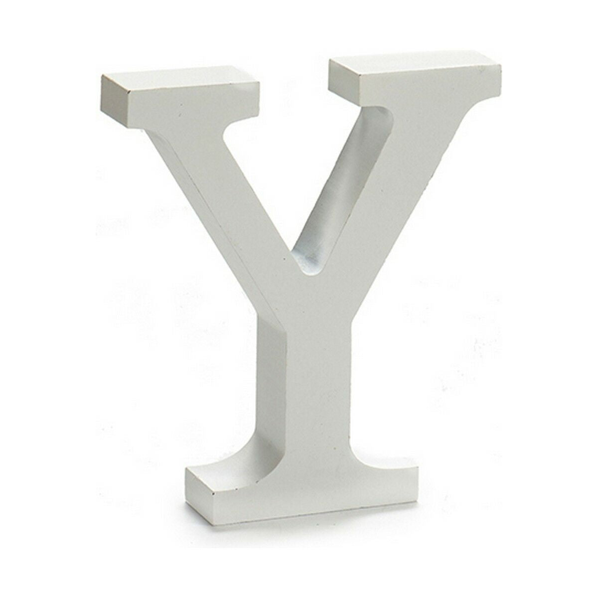 Lettera Y Legno Bianco (2 x 16 x 14,5 cm) (24 Unità)