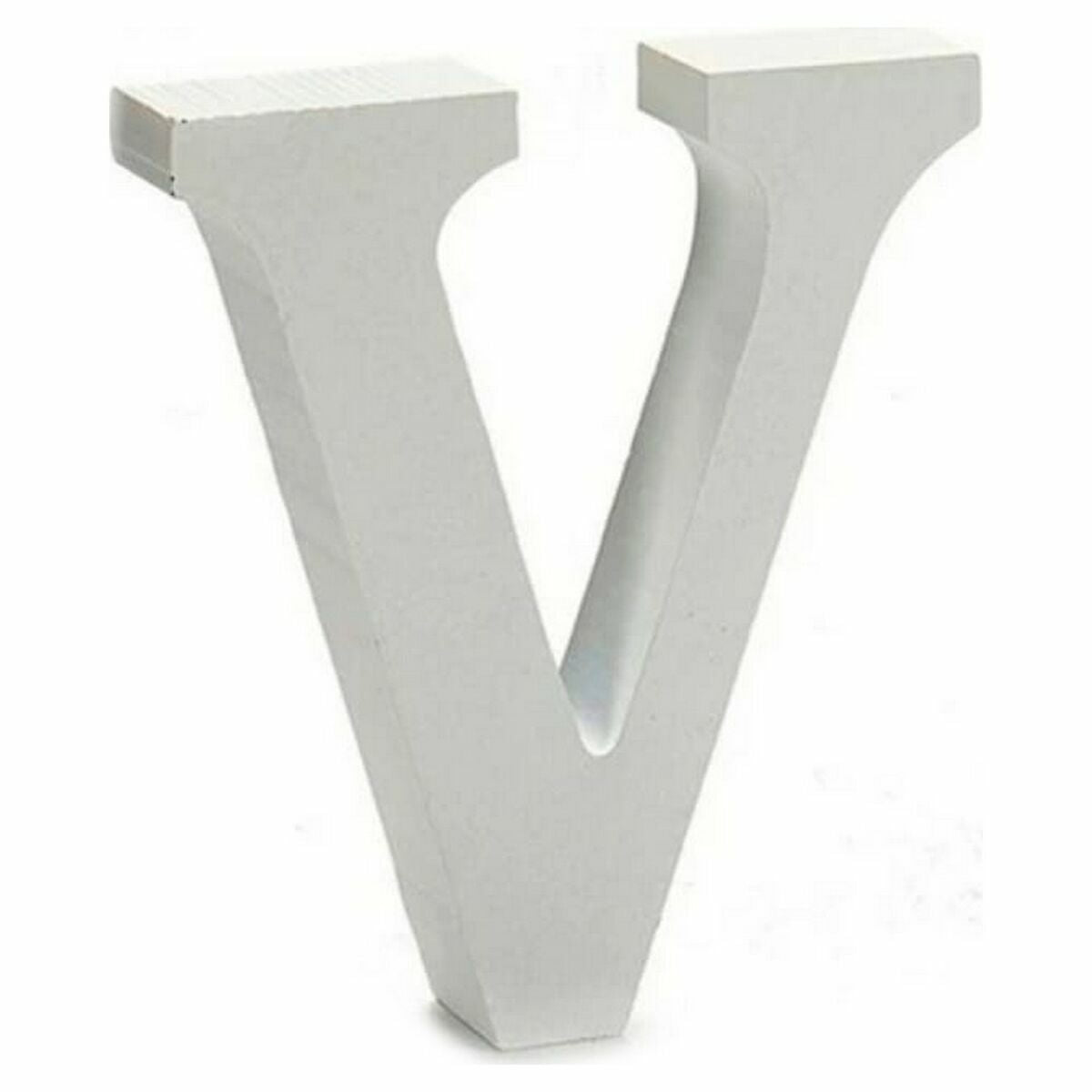 Lettera V 2 x 11 cm Legno Bianco (24 Unità)
