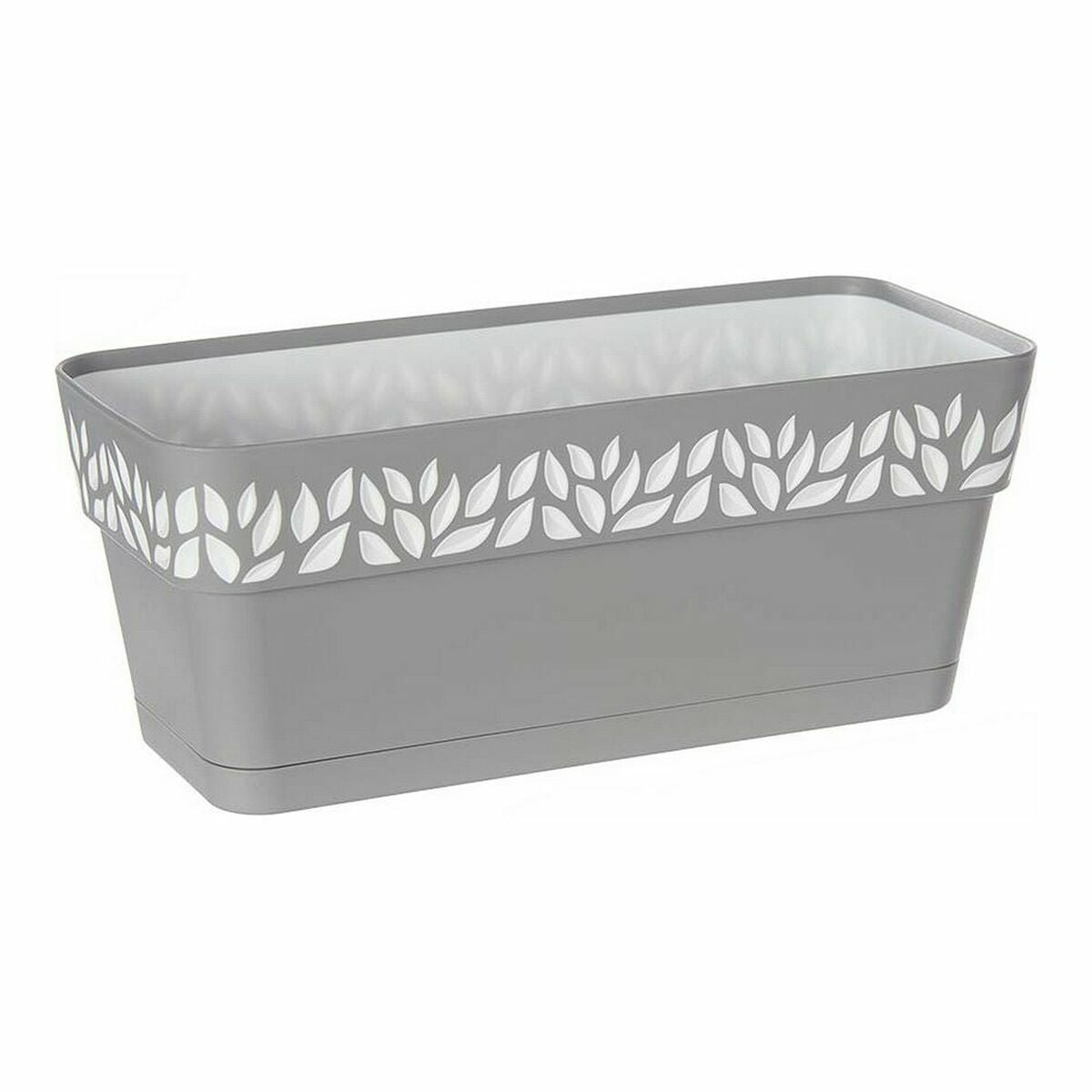 Vaso Autoirrigante Cloe Grigio Bianco Plastica (13,3 x 12,3 x 29,3 cm) (12 Unità)