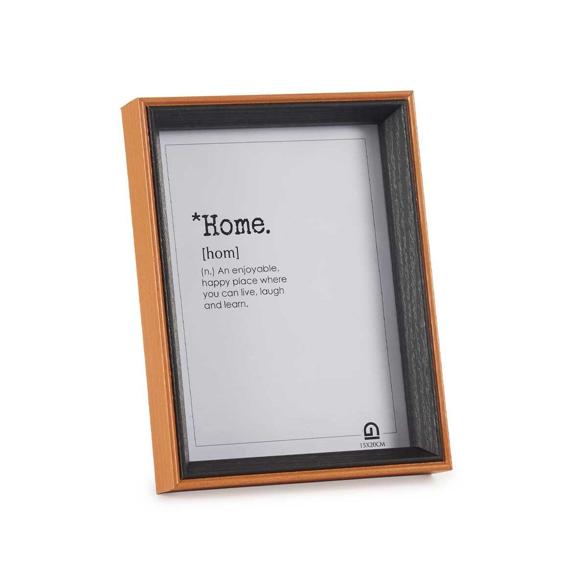 Cornice Portafoto Cristallo Nero Marrone Legno MDF (17 x 22 x 3 cm) (6 Unità)