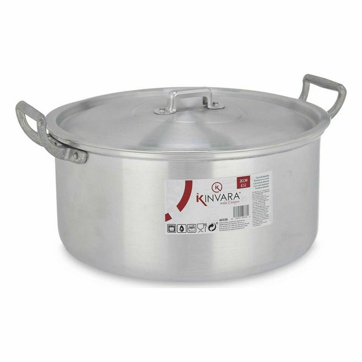 Casseruola con coperchio Argentato Alluminio 6,5 L 35 x 16 x 28 cm (6 Unità)