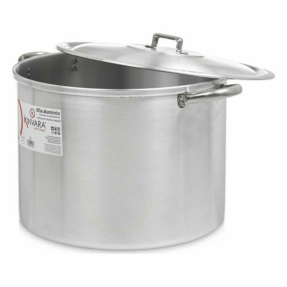 Pentola con Coperchio Ø 36 cm Argentato Alluminio (2 Unità)
