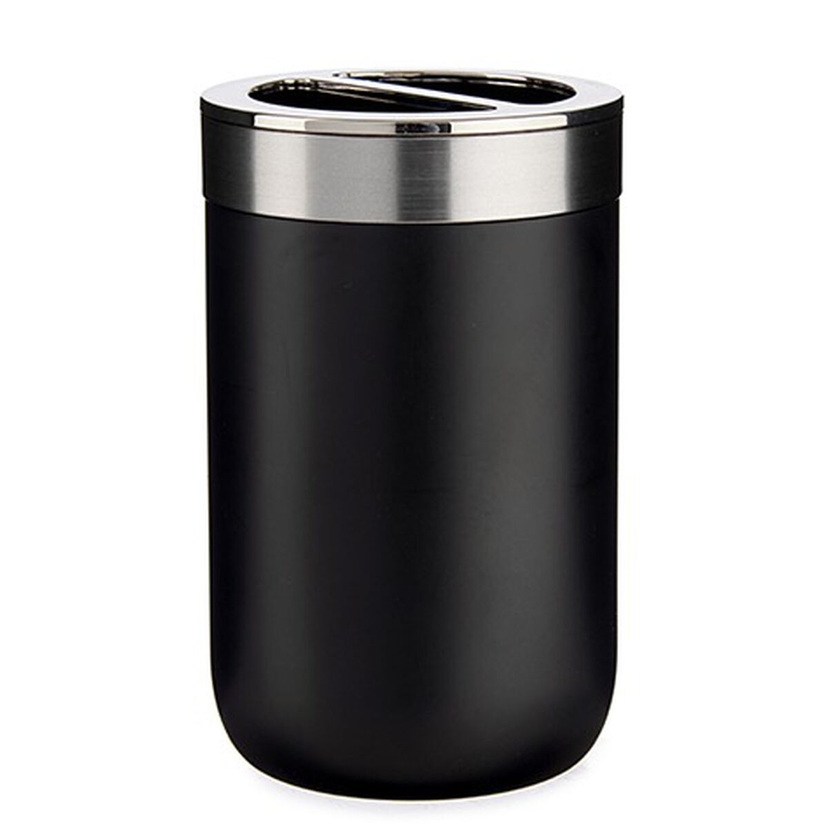 Portaspazzolini da Denti Nero Argentato Plastica 7,7 x 11,2 x 7,7 cm (6 Unità)