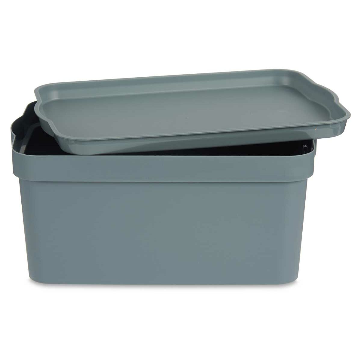 Scatola portaoggetti con coperchio Grigio Plastica 7,5 L 21 x 14,2 x 32 cm (12 Unità)