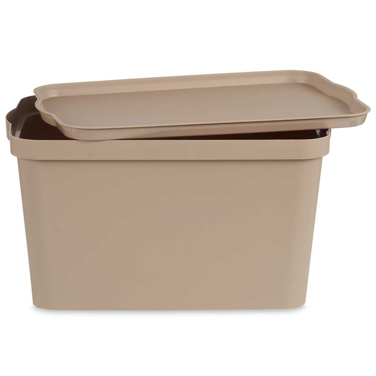 Scatola portaoggetti con coperchio Beige Plastica 24 L 29,3 x 24,5 x 45 cm (6 Unità)