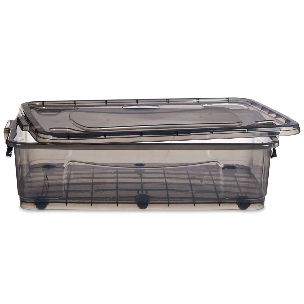Scatola con Ruote per Organizzare Antracite Plastica 40 L 46,5 x 20 x 72,5 cm (6 Unità)