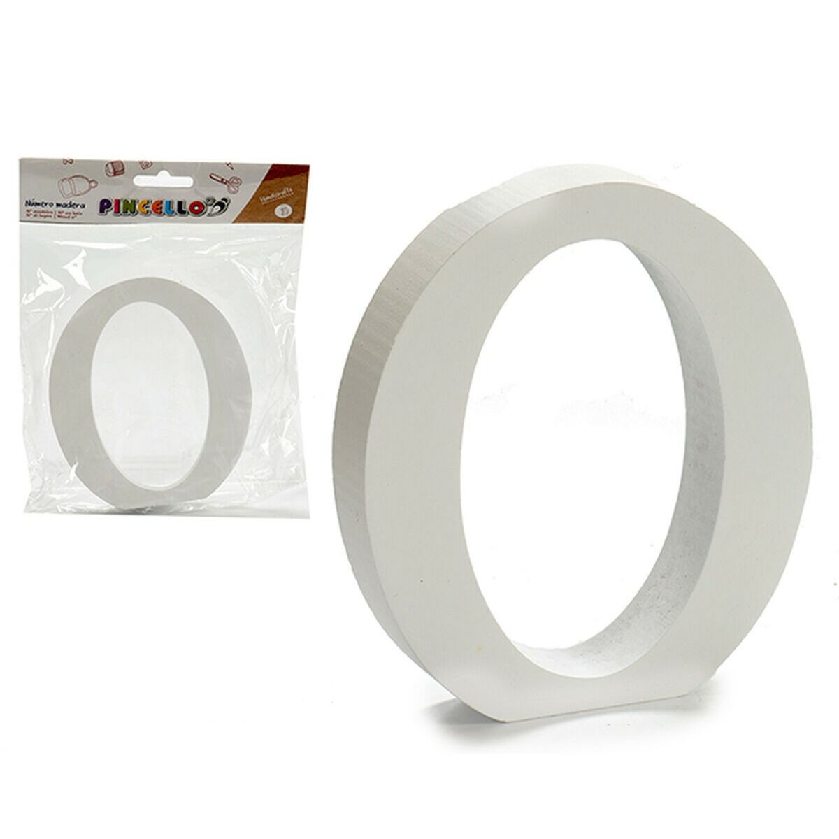 Lettera O Bianco Legno 2 x 16 x 14,5 cm (24 Unità)