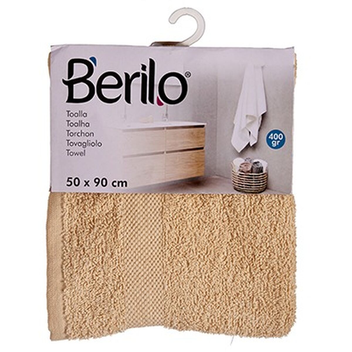 Telo da bagno Crema 50 x 90 cm (6 Unità)