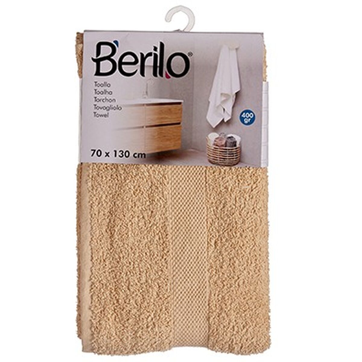 Telo da bagno Crema 70 x 130 cm (3 Unità)
