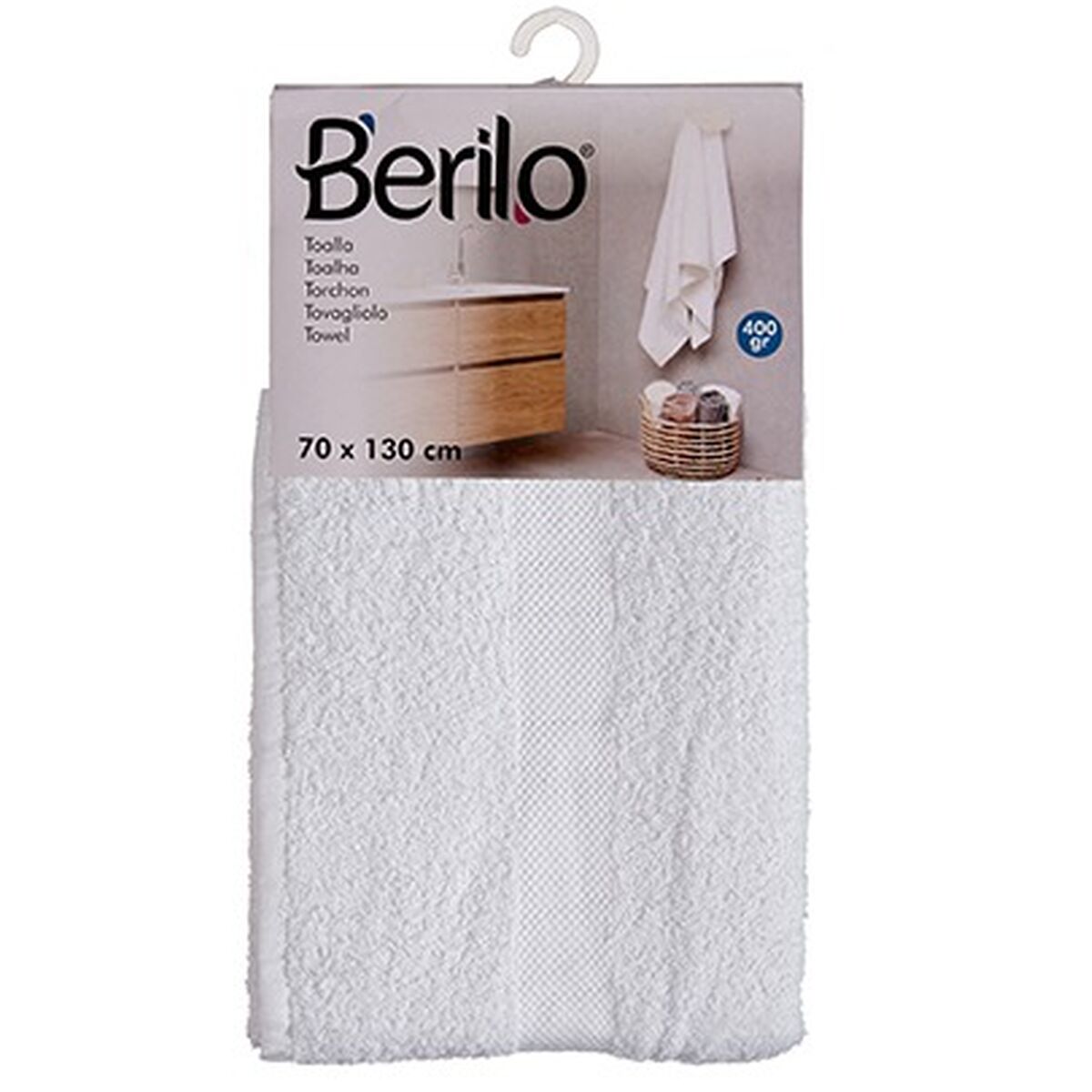 Telo da bagno Bianco 70 x 130 cm (3 Unità)