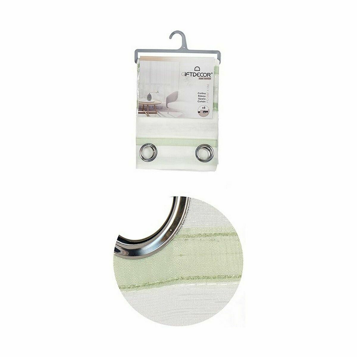 Tenda Righe Verde 140 x 0,1 x 260 cm (6 Unità)