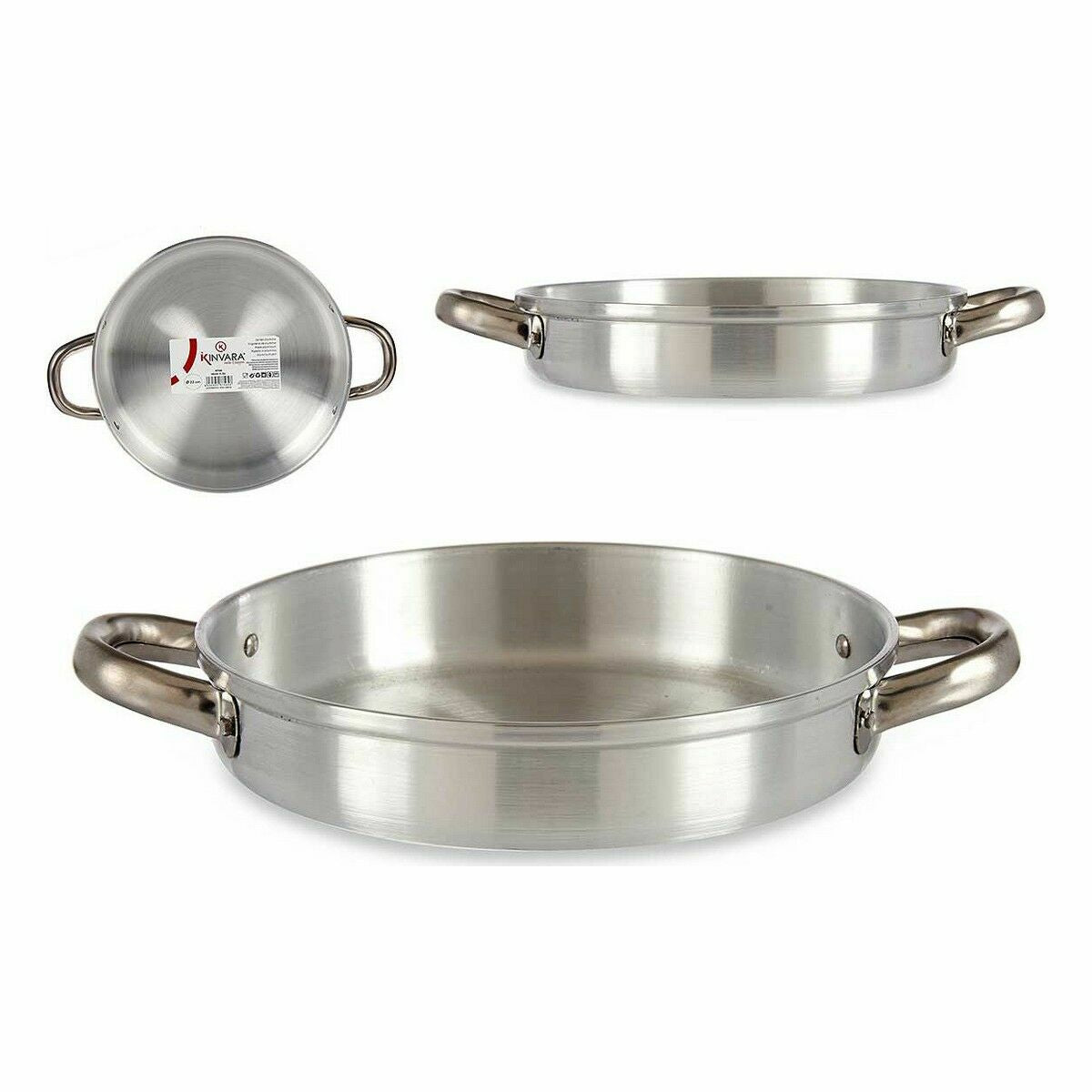 Padella Ø 22 cm Argentato Alluminio (12 Unità)