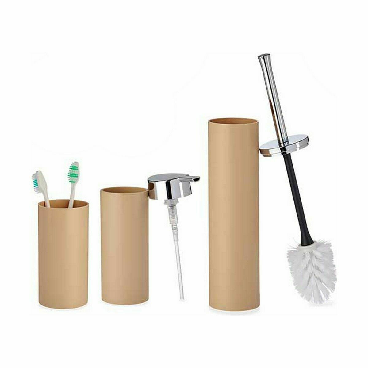 Set da Bagno Marrone Plastica (8 Unità)