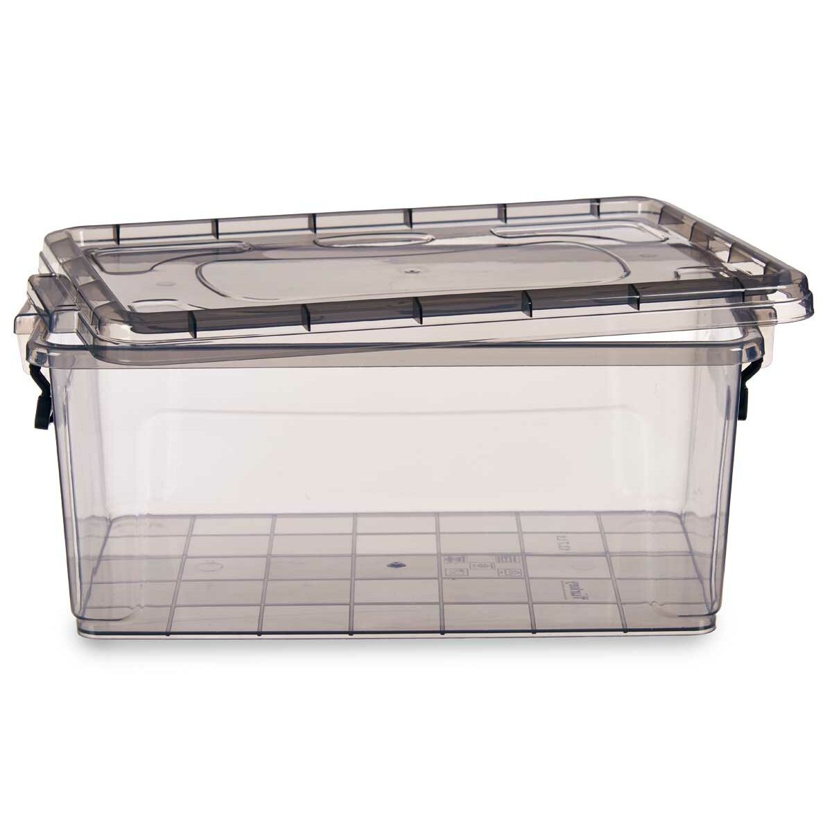 Scatola portaoggetti con coperchio Antracite Plastica 13,7 L 27,5 x 18 x 42,5 cm (12 Unità)