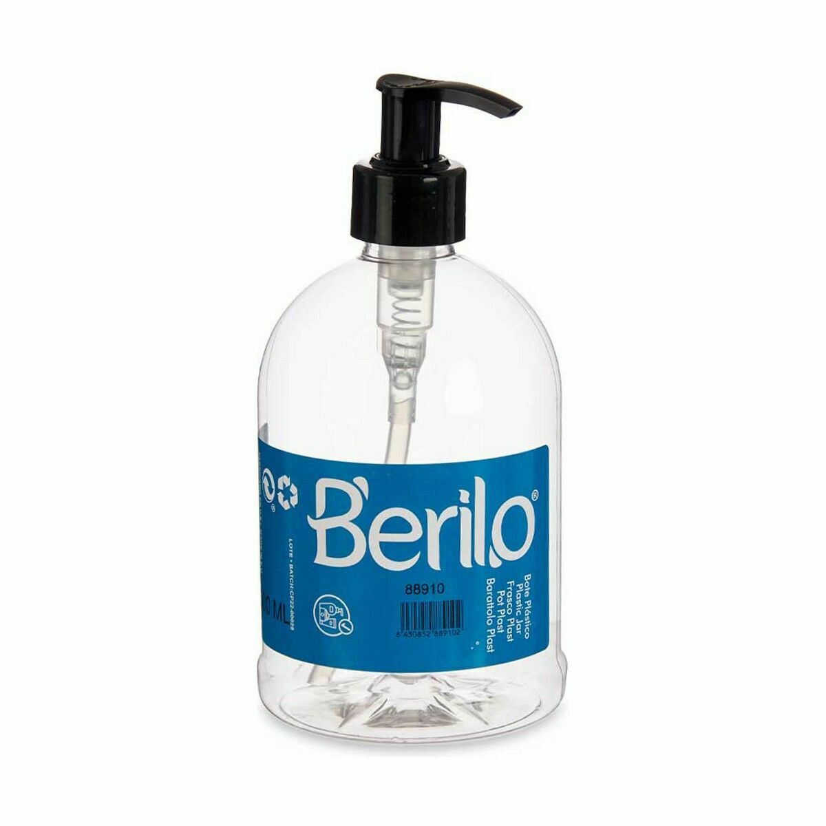 Dispenser di Sapone Nero Trasparente Plastica 500 ml (12 Unità)