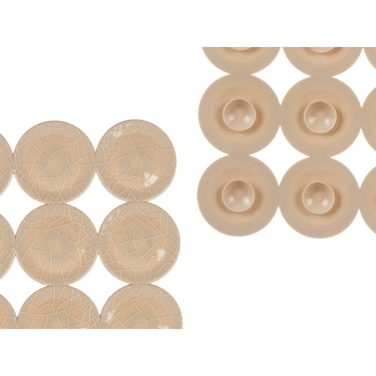 Tappetino Antiscivolo da Doccia Beige PVC 54 x 54 x 1 cm (6 Unità)