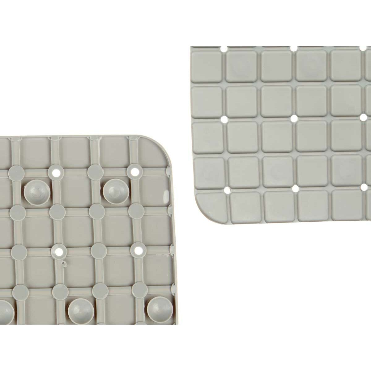 Tappetino Antiscivolo da Doccia Quadri Grigio PVC 67,7 x 38,5 x 0,7 cm (6 Unità)