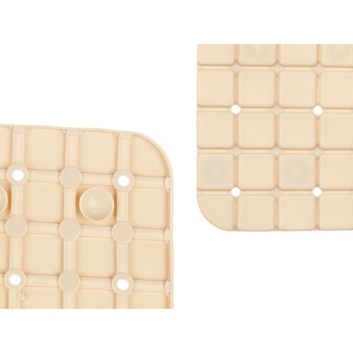 Tappetino Antiscivolo da Doccia Quadri Beige PVC 67,7 x 38,5 x 0,7 cm (6 Unità)