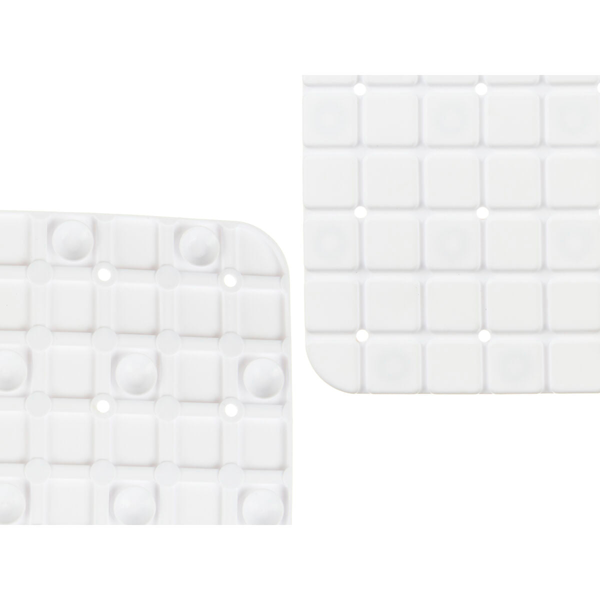Tappetino Antiscivolo da Doccia Quadri Bianco PVC 50,3 x 50,3 x 0,7 cm (6 Unità)