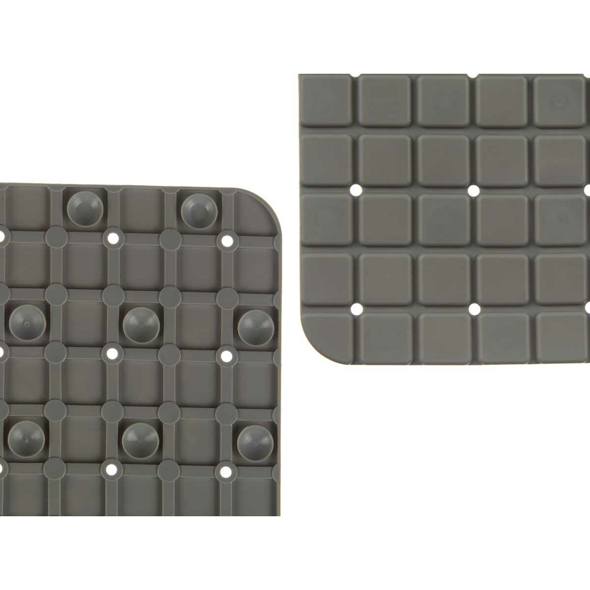 Tappetino Antiscivolo da Doccia Quadri Grigio PVC 50,3 x 50,3 x 0,7 cm (6 Unità)