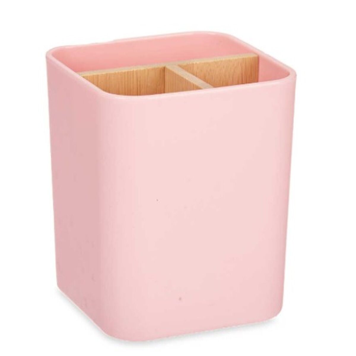 Portaspazzolini da Denti Rosa Bambù polipropilene 9 x 11 x 9 cm (6 Unità)