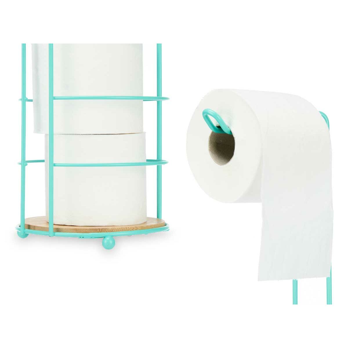 Portarotolo di Carta Igienica Menta Metallo Bambù 16,5 x 63,5 x 16,5 cm (4 Unità)