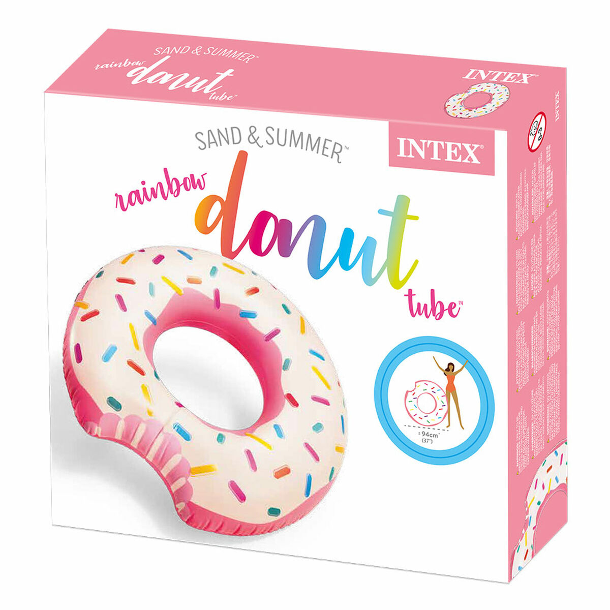 Ruota Gonfiabile Intex Ciambella Rosa 107 x 99 x 23 cm (12 Unità)