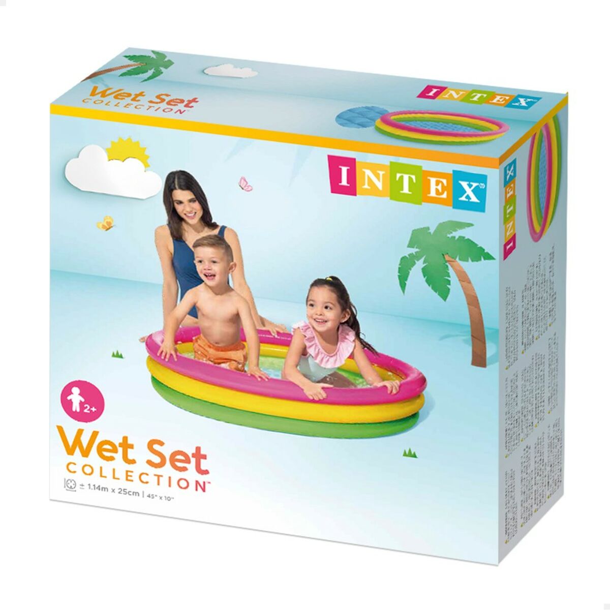 Piscina Gonfiabile per Bambini Intex Sunset Anelli 114 x 25 x 114 cm 131 L (6 Unità)