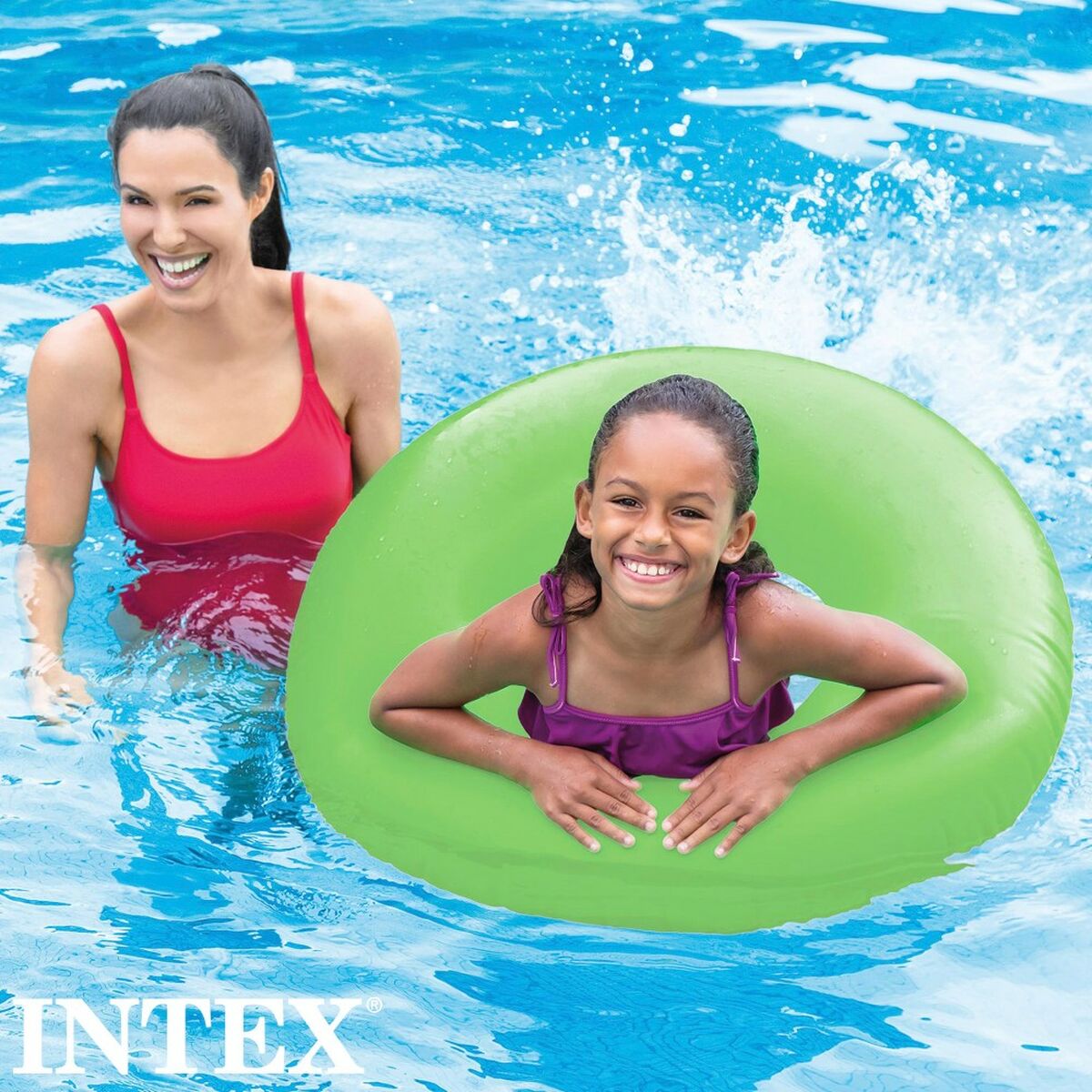 Salvagente Gonfiabile Donut Intex Neon 91 x 91 cm (24 Unità)