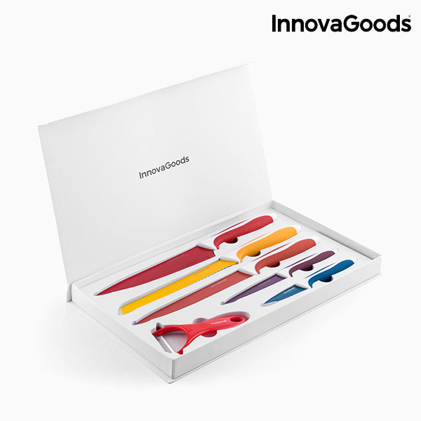 Set di Coltelli in Ceramica e Pelaverdure Knoolvs InnovaGoods 6 Pezzi